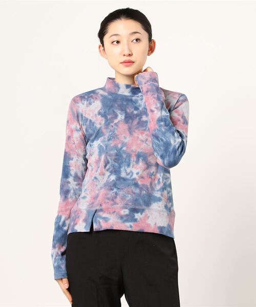 EACH.（イーチ）の「EACH（イーチ）TYE DYE HIGH NECK TEE / タイダイ染めハイネックTEE（Tシャツ/カットソー・レディース・パープル/レッド/ブルー・FREE）」の7枚目の写真