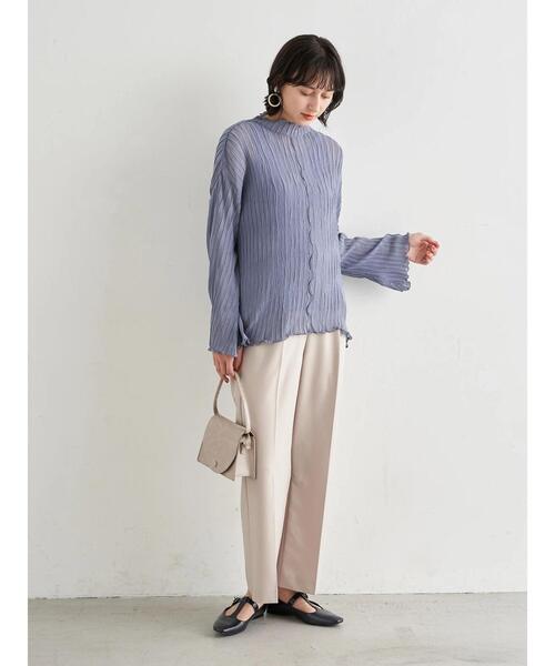 earth music&ecology(アースミュージックアンドエコロジー)の「【WEB限定】シアー楊柳プルオーバー+タンクSET *(Tシャツ/カットソー・レディース・ブラック/サックスブルー/ライム/アイボリー/ピンクベージュ・FREE)」の16枚目の写真