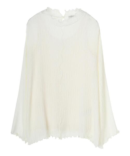 earth music&ecology(アースミュージックアンドエコロジー)の「【WEB限定】シアー楊柳プルオーバー+タンクSET *(Tシャツ/カットソー・レディース・ブラック/サックスブルー/ライム/アイボリー/ピンクベージュ・FREE)」の10枚目の写真