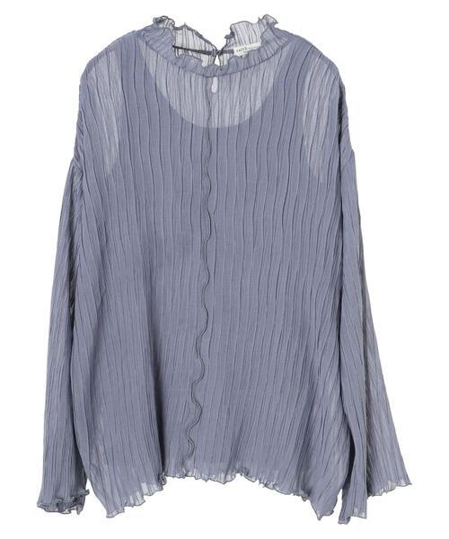 earth music&ecology(アースミュージックアンドエコロジー)の「【WEB限定】シアー楊柳プルオーバー+タンクSET *(Tシャツ/カットソー・レディース・ブラック/サックスブルー/ライム/アイボリー/ピンクベージュ・FREE)」の7枚目の写真