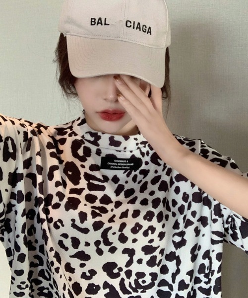 yuue' ( wear )(ユーイ)の「レオパード柄オーバーサイズ ビッグシルエット半袖Tシャツ カットソー / ワンピース(Tシャツ/カットソー・レディース・ホワイト・FREE)」の11枚目の写真