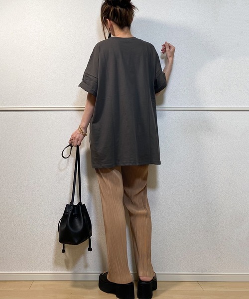 JUNOAH（ジュノア）の「ストレートプリーツパンツ（その他パンツ・レディース・ブラック/モカ/ミント/グレー・LARGE/MEDIUM/X-LARGE）」の10枚目の写真