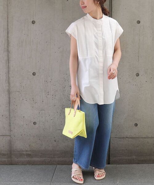 SHIPS any（シップス エニィ）の「SHIPS any: ピンタック ロングシャツ〈ウォッシャブル〉（シャツ/ブラウス・レディース・ホワイト/ブラック/ブラウン・ONE SIZE）」の6枚目の写真