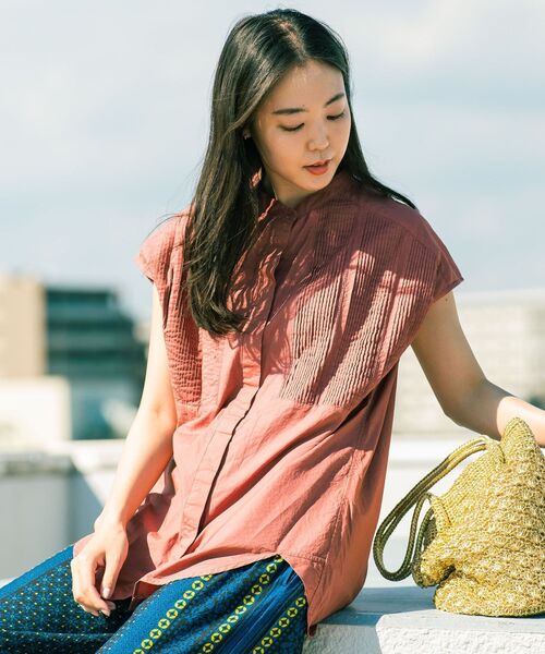 SHIPS any（シップス エニィ）の「SHIPS any: ピンタック ロングシャツ〈ウォッシャブル〉（シャツ/ブラウス・レディース・ホワイト/ブラック/ブラウン・ONE SIZE）」の7枚目の写真