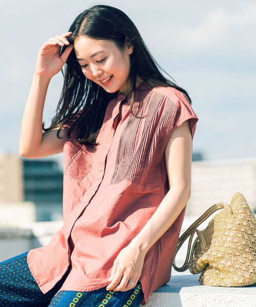 SHIPS any（シップス エニィ）の「SHIPS any: ピンタック ロングシャツ〈ウォッシャブル〉（シャツ/ブラウス・レディース・ホワイト/ブラック/ブラウン・ONE SIZE）」の22枚目の写真