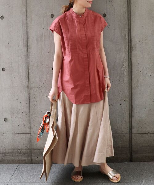 SHIPS any（シップス エニィ）の「SHIPS any: ピンタック ロングシャツ〈ウォッシャブル〉（シャツ/ブラウス・レディース・ホワイト/ブラック/ブラウン・ONE SIZE）」の13枚目の写真