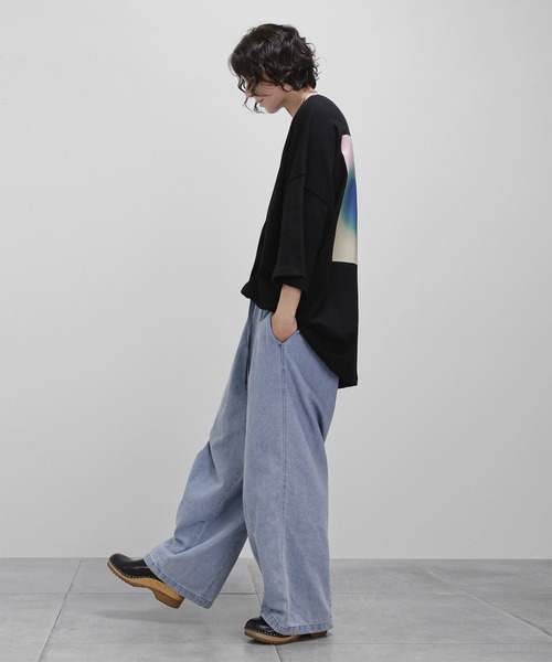 minsobi（ミンソビ）の「ビッグシルエットプリントトップス（Tシャツ/カットソー・メンズ・ホワイト/ブラック・FREE）」の8枚目の写真