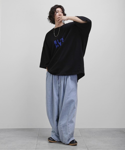 minsobi（ミンソビ）の「ビッグシルエットプリントトップス（Tシャツ/カットソー・メンズ・ホワイト/ブラック・FREE）」の9枚目の写真