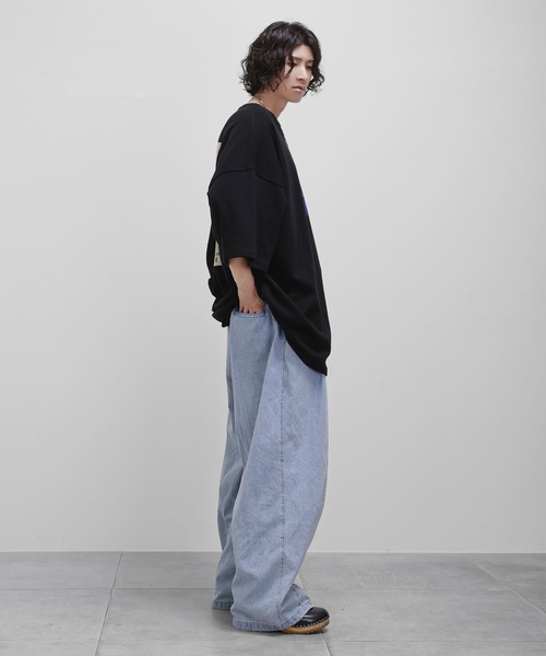 minsobi（ミンソビ）の「ビッグシルエットプリントトップス（Tシャツ/カットソー・メンズ・ホワイト/ブラック・FREE）」の10枚目の写真