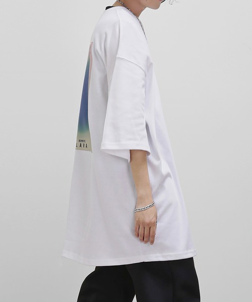 minsobi（ミンソビ）の「ビッグシルエットプリントトップス（Tシャツ/カットソー・メンズ・ホワイト/ブラック・FREE）」の14枚目の写真