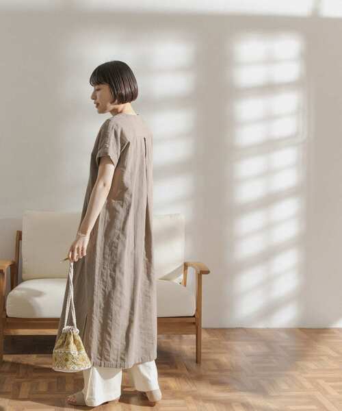 セール】FORK&SPOON ランダムヘリンボーンキーネックワンピース