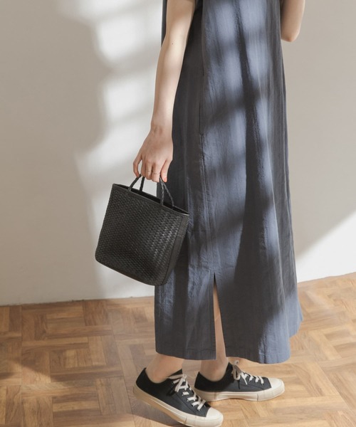 FORK&SPOON（フォークアンドスプーン）の「FORK&SPOON　ランダムヘリンボーンキーネックワンピース（ワンピース・レディース・ブラック/カーキ/ブルー系その他・ONE）」の11枚目の写真