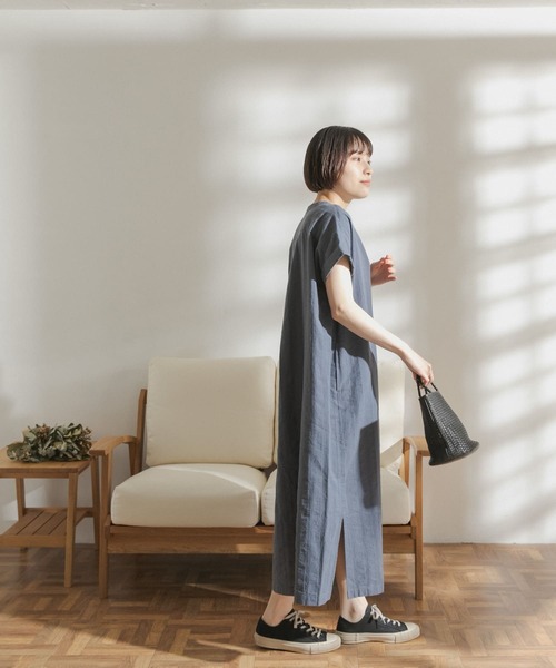 FORK&SPOON（フォークアンドスプーン）の「FORK&SPOON　ランダムヘリンボーンキーネックワンピース（ワンピース・レディース・ブラック/カーキ/ブルー系その他・ONE）」の16枚目の写真