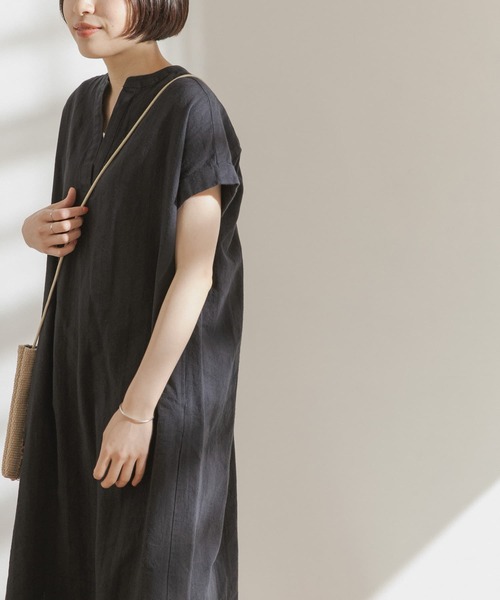 FORK&SPOON（フォークアンドスプーン）の「FORK&SPOON　ランダムヘリンボーンキーネックワンピース（ワンピース・レディース・ブラック/カーキ/ブルー系その他・ONE）」の17枚目の写真