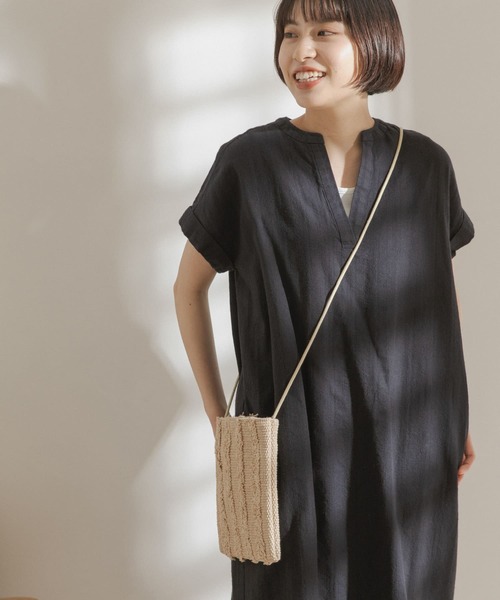 FORK&SPOON（フォークアンドスプーン）の「FORK&SPOON　ランダムヘリンボーンキーネックワンピース（ワンピース・レディース・ブラック/カーキ/ブルー系その他・ONE）」の21枚目の写真