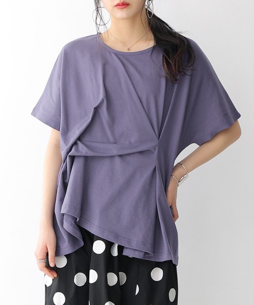 osharewalker（オシャレウォーカー）の「【廃盤】『立体タックデザインTシャツ』（Tシャツ/カットソー・レディース・ブラック/ネイビー/レッド/オフホワイト・FREE）」の5枚目の写真