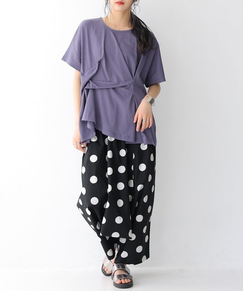 osharewalker（オシャレウォーカー）の「【廃盤】『立体タックデザインTシャツ』（Tシャツ/カットソー・レディース・ブラック/ネイビー/レッド/オフホワイト・FREE）」の22枚目の写真