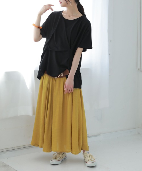 osharewalker（オシャレウォーカー）の「【廃盤】『立体タックデザインTシャツ』（Tシャツ/カットソー・レディース・ブラック/ネイビー/レッド/オフホワイト・FREE）」の16枚目の写真