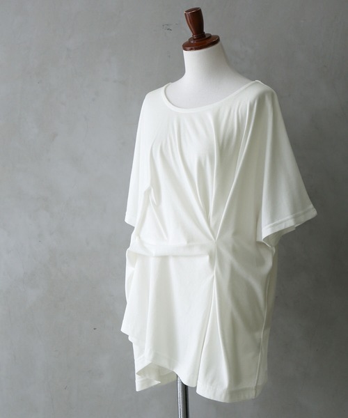 osharewalker（オシャレウォーカー）の「【廃盤】『立体タックデザインTシャツ』（Tシャツ/カットソー・レディース・ブラック/ネイビー/レッド/オフホワイト・FREE）」の10枚目の写真