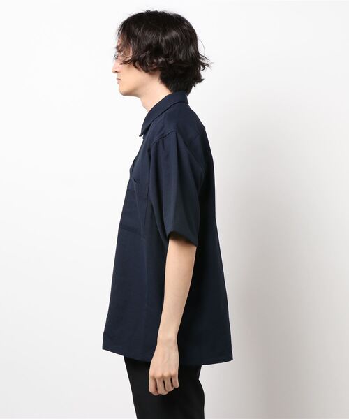 coca（coca）（コカ）の「極小パナマ ビックシルエットレギュラー半袖シャツ（シャツ/ブラウス・メンズ・ホワイト/ブルー・M/L）」の3枚目の写真