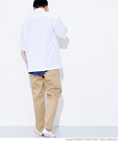 coca（coca）（コカ）の「極小パナマ ビックシルエットレギュラー半袖シャツ（シャツ/ブラウス・メンズ・ホワイト/ブルー・M/L）」の7枚目の写真