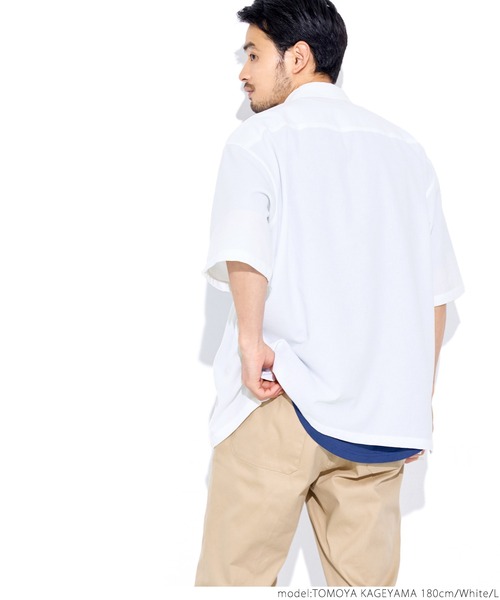 coca（coca）（コカ）の「極小パナマ ビックシルエットレギュラー半袖シャツ（シャツ/ブラウス・メンズ・ホワイト/ブルー・M/L）」の11枚目の写真