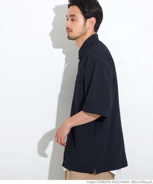 coca（coca）（コカ）の「極小パナマ ビックシルエットレギュラー半袖シャツ（シャツ/ブラウス・メンズ・ホワイト/ブルー・M/L）」の14枚目の写真