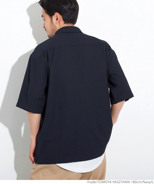 coca（coca）（コカ）の「極小パナマ ビックシルエットレギュラー半袖シャツ（シャツ/ブラウス・メンズ・ホワイト/ブルー・M/L）」の15枚目の写真