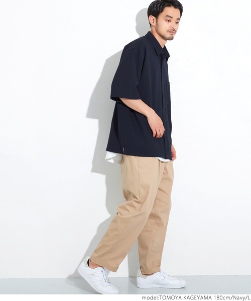 coca（coca）（コカ）の「極小パナマ ビックシルエットレギュラー半袖シャツ（シャツ/ブラウス・メンズ・ホワイト/ブルー・M/L）」の16枚目の写真