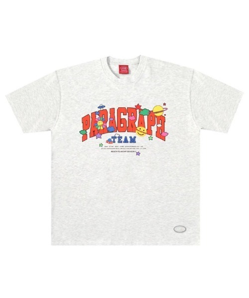 Paragraph(パラグラフ)の「『paragraph/パラグラフ』SMILE HAPPY T-SHIRT/スマイル ブランドロゴ 半袖Tシャツ(Tシャツ/カットソー・メンズ・ブルー/グリーン/ホワイト/チャコールグレー/ライトグレー・FREE)」の7枚目の写真