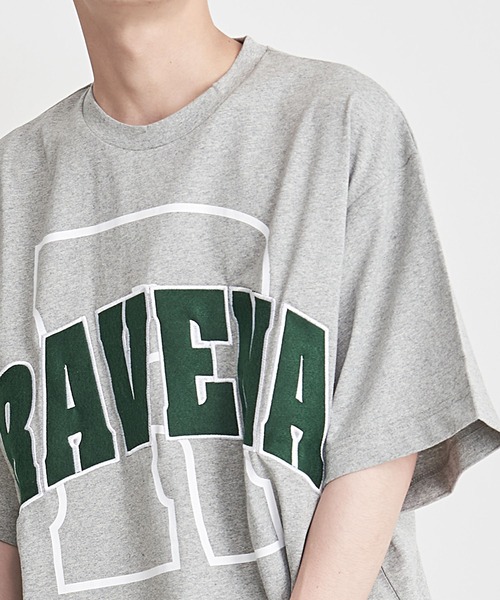 SILVER BULLET(シルバーバレット)の「『CavariA/キャバリア』ロゴ刺繍入りクルーネック半袖カレッジTシャツ(Tシャツ/カットソー・メンズ・グレー/ネイビー/ホワイト・L/M)」の4枚目の写真