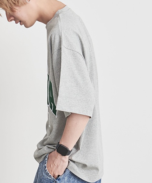 SILVER BULLET(シルバーバレット)の「『CavariA/キャバリア』ロゴ刺繍入りクルーネック半袖カレッジTシャツ(Tシャツ/カットソー・メンズ・グレー/ネイビー/ホワイト・L/M)」の6枚目の写真