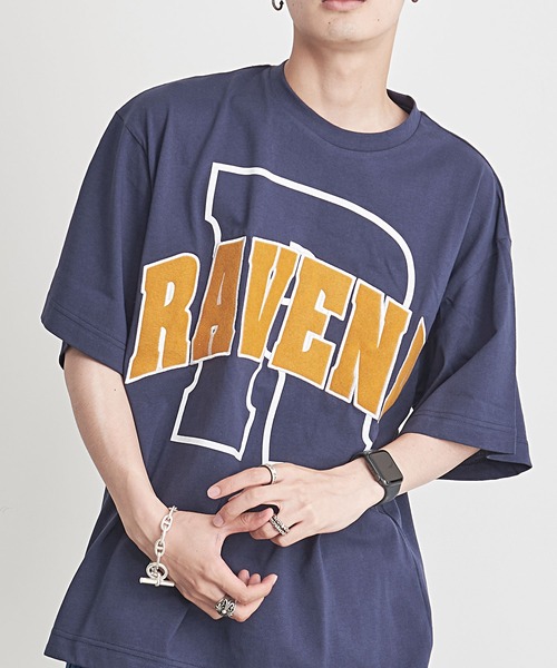 SILVER BULLET(シルバーバレット)の「『CavariA/キャバリア』ロゴ刺繍入りクルーネック半袖カレッジTシャツ(Tシャツ/カットソー・メンズ・グレー/ネイビー/ホワイト・L/M)」の9枚目の写真