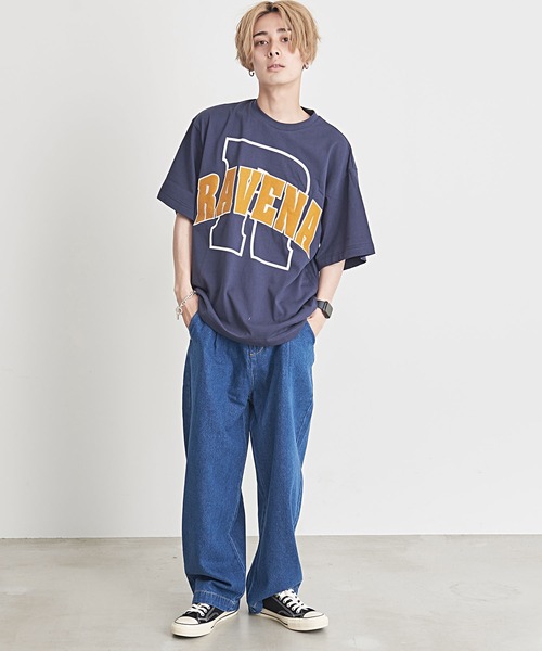 SILVER BULLET(シルバーバレット)の「『CavariA/キャバリア』ロゴ刺繍入りクルーネック半袖カレッジTシャツ(Tシャツ/カットソー・メンズ・グレー/ネイビー/ホワイト・L/M)」の10枚目の写真