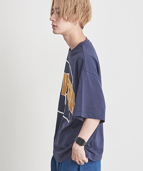 SILVER BULLET(シルバーバレット)の「『CavariA/キャバリア』ロゴ刺繍入りクルーネック半袖カレッジTシャツ(Tシャツ/カットソー・メンズ・グレー/ネイビー/ホワイト・L/M)」の11枚目の写真