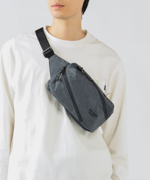 ポリエステル 杢素材 ツイスト ジップ ウエスト ポーチ【ユニセックス