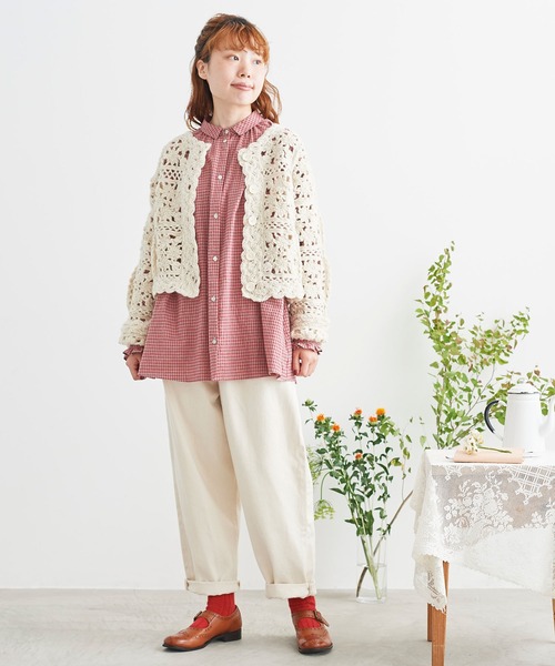 chambre de charme（シャンブルドゥシャーム）の「cdc コットン/リネン　ギンガム　チュニックブラウス（シャツ/ブラウス・レディース・レッド/ブラック/ブルー・FREE）」の5枚目の写真