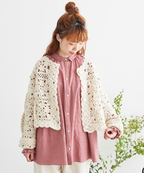 chambre de charme（シャンブルドゥシャーム）の「cdc コットン/リネン　ギンガム　チュニックブラウス（シャツ/ブラウス・レディース・レッド/ブラック/ブルー・FREE）」の7枚目の写真