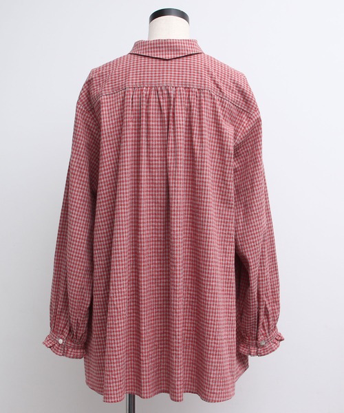 chambre de charme（シャンブルドゥシャーム）の「cdc コットン/リネン　ギンガム　チュニックブラウス（シャツ/ブラウス・レディース・レッド/ブラック/ブルー・FREE）」の10枚目の写真