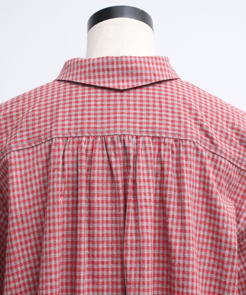 chambre de charme（シャンブルドゥシャーム）の「cdc コットン/リネン　ギンガム　チュニックブラウス（シャツ/ブラウス・レディース・レッド/ブラック/ブルー・FREE）」の11枚目の写真