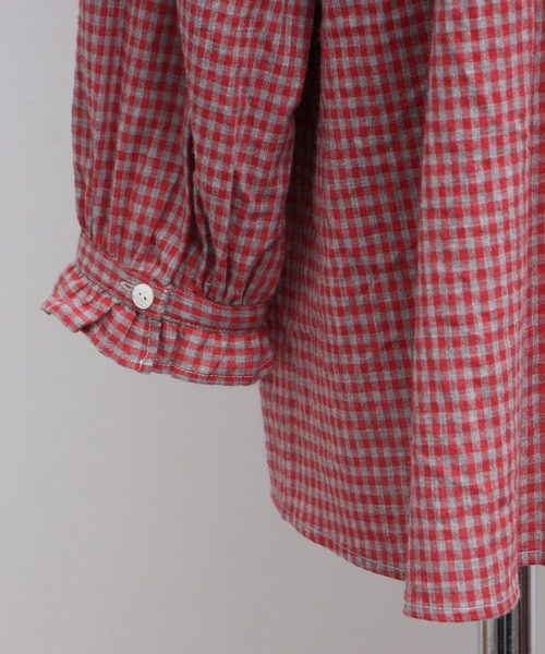 chambre de charme（シャンブルドゥシャーム）の「cdc コットン/リネン　ギンガム　チュニックブラウス（シャツ/ブラウス・レディース・レッド/ブラック/ブルー・FREE）」の12枚目の写真