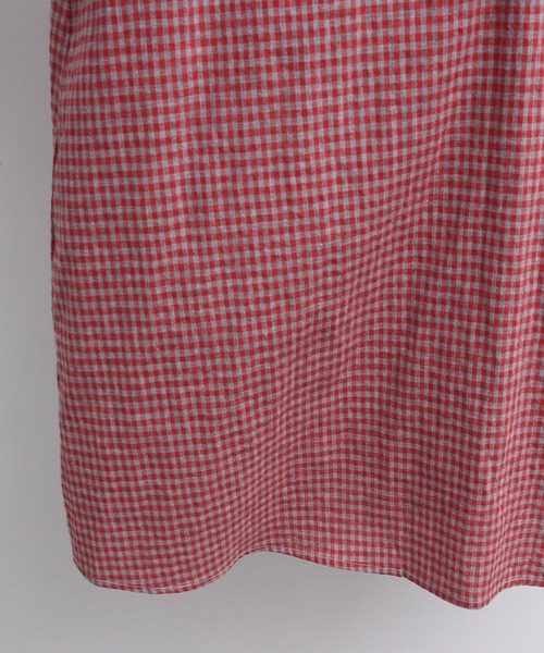 chambre de charme（シャンブルドゥシャーム）の「cdc コットン/リネン　ギンガム　チュニックブラウス（シャツ/ブラウス・レディース・レッド/ブラック/ブルー・FREE）」の15枚目の写真