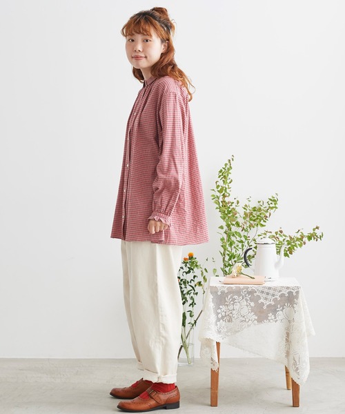 chambre de charme（シャンブルドゥシャーム）の「cdc コットン/リネン　ギンガム　チュニックブラウス（シャツ/ブラウス・レディース・レッド/ブラック/ブルー・FREE）」の19枚目の写真
