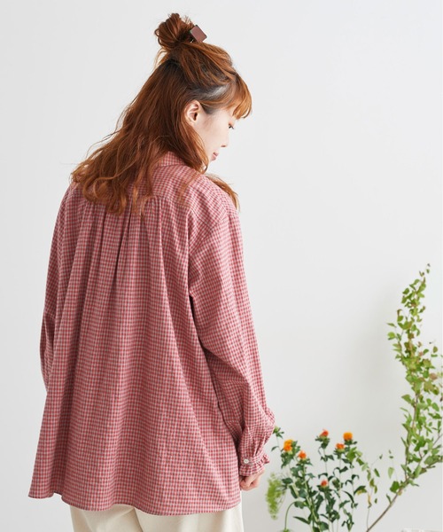 chambre de charme（シャンブルドゥシャーム）の「cdc コットン/リネン　ギンガム　チュニックブラウス（シャツ/ブラウス・レディース・レッド/ブラック/ブルー・FREE）」の21枚目の写真