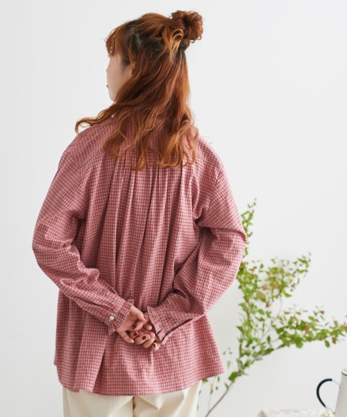 chambre de charme（シャンブルドゥシャーム）の「cdc コットン/リネン　ギンガム　チュニックブラウス（シャツ/ブラウス・レディース・レッド/ブラック/ブルー・FREE）」の20枚目の写真