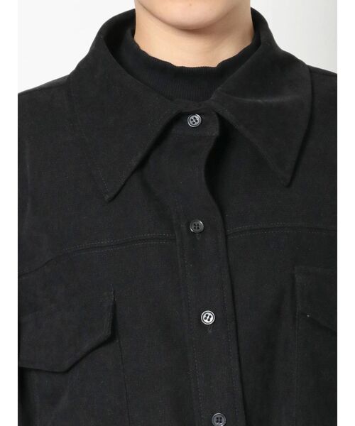 EMODA（エモダ）の「オーバーショートシャツジャケット（テーラードジャケット・レディース・アイボリー/ブラック/ブルー・FREE）」の11枚目の写真