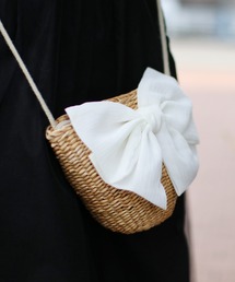 Rora（ローラ）の「ビックリボン ラタン ショルダーバック（かごバッグ）」