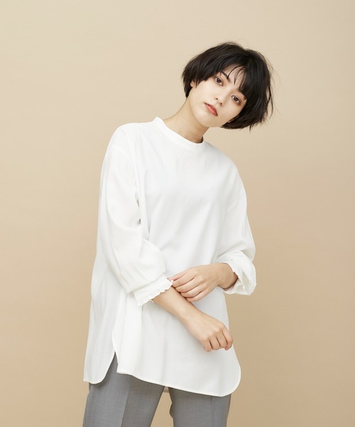 CLEARIMPRESSION (クリアインプレッション)の「バックボタンブラウス(シャツ/ブラウス・レディース・ブラウン/オフホワイト/イエロー・フリー)」の2枚目の写真