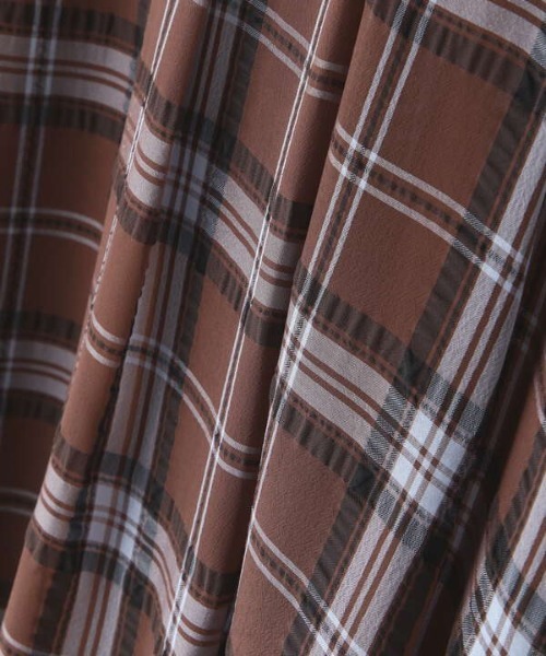 N.（N. Natural Beauty Basic）（エヌエヌナチュラルビューティーベーシック）の「◆シアーチェックスカート（スカート・レディース・ブラウン/ブルー・MEDIUM）」の10枚目の写真