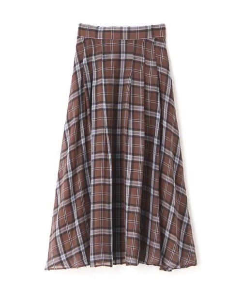 N.（N. Natural Beauty Basic）（エヌエヌナチュラルビューティーベーシック）の「◆シアーチェックスカート（スカート・レディース・ブラウン/ブルー・MEDIUM）」の9枚目の写真